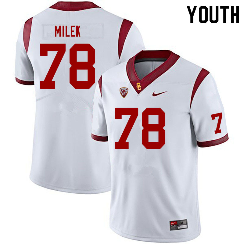 Youth #78 Andrew Milek USC Trojans College Football Jerseys Sale-White